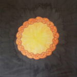 Seidentuch 90x90cm, Symbol für die Heilige Achtzehn aus dem schamanischen Kanon der „20 Kräfte“.