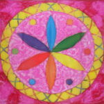 Seidentuch 90x90cm, „Blume des Lebens“