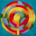 Seidentuch 90x90cm, Labyrinth